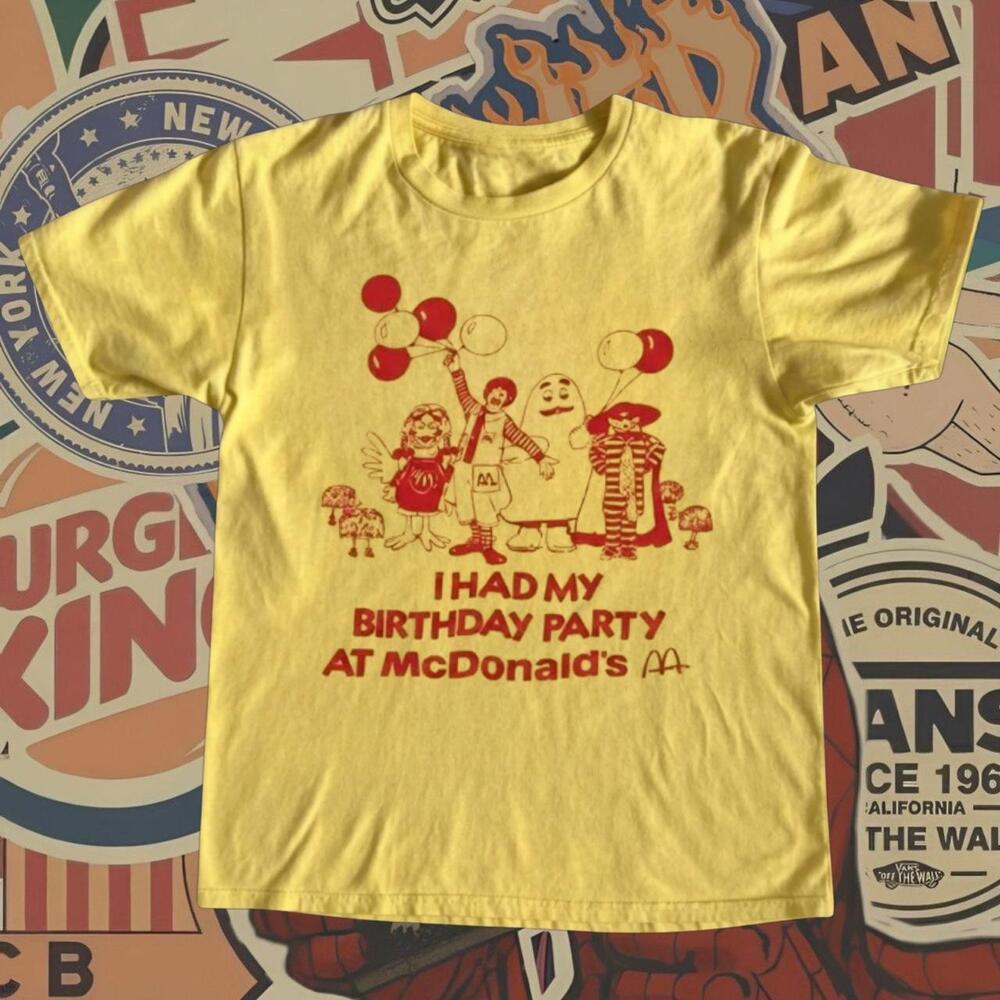 Yellow Mcdonalds Birthday Tee